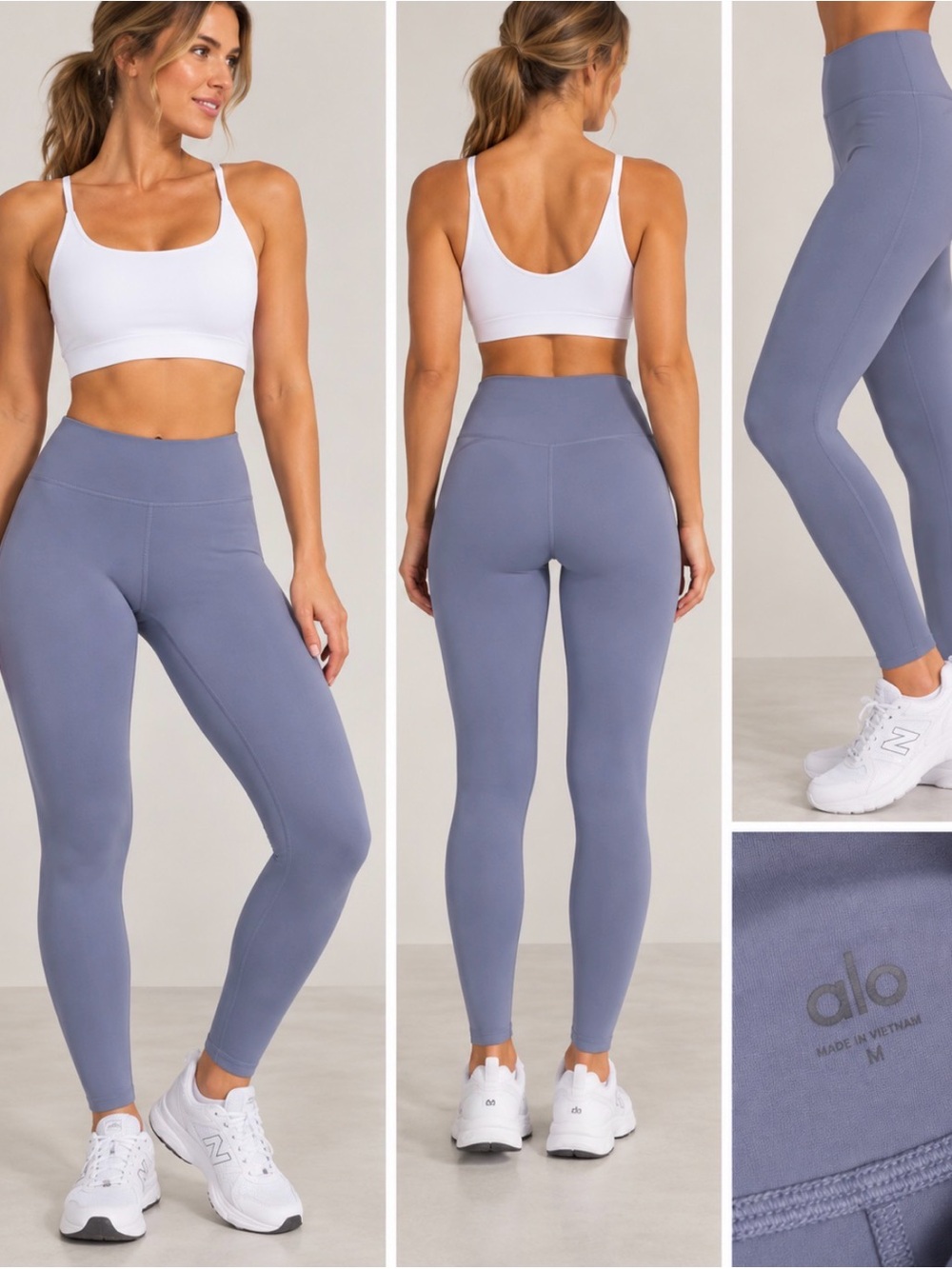 ALO Yoga High-Waist Full-Length Legging in Dusty Lavender Blue Size M